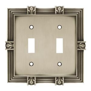 Liberty Pineapple 2 Toggle Switch Wall Plate  Brushed Satin Pewter 64460