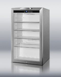 Summit SCR485LCSS Commercially approved counter height beverage merchandiser with glass door, stainless ste Appliances