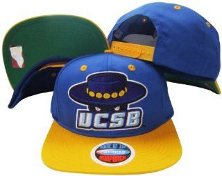 University of California Santa Barbara Gauchos Mascot Blue/Yellow Two Tone Plastic Snapback Adjustable Plastic Snap Back Hat / Cap Sports & Outdoors