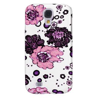 Purple and Pink Floral Art   Girly iPhone Case Samsung Galaxy S4 Cases