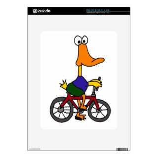 XX  Duck Riding Bicycle Cartoon iPad Decals