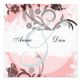 Pink Butterfly Wedding Invitations
