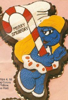 Wilton Smurfette Birthday / Playing Tennis / Christmas Holiday / Valentine Love / Cake Pan (502 4017, 1983) Wallace Berrie & Co. Peyo Novelty Cake Pans Kitchen & Dining