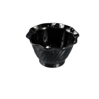 Dinex DXSWC503 SAN Tulip Swirl Cup, 3 3/4" Diameter x 3 1/4" Height, 5oz Capacity, Black (Case of 96)