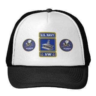 Navy Seabee Steelworker Logo Mesh Hats