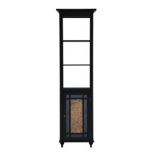 Winfield 62 in. H x 18 in. W x 11 in. D Linen Tower in Dark Espresso with Mosaic Glass HDT530