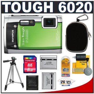 Olympus Stylus Tough 6020 Shockproof & Waterproof Digital Camera (Green) + 8GB Card + Case + (2x) LI 50B Batteries + Tripod + Accessory Kit  Camera & Photo