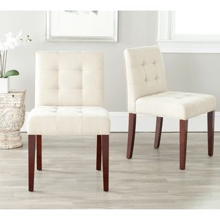 Safavieh Chic Cream Tufted Cotton Side Chairs (Set of 2) Safavieh Dining Chairs