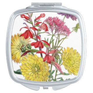 Romantic Heirloom Vintage Floral Mirrored Compact Compact Mirror