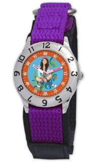 Disney Wizards of Waverly Kids' D851S504 Time Teacher Purple Velcro Strap Watch Watches