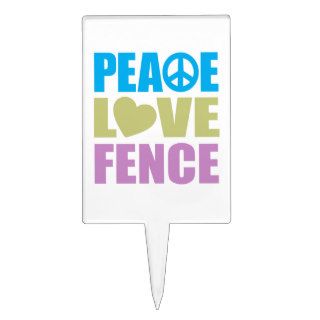 Peace Love Fence Cake Toppers
