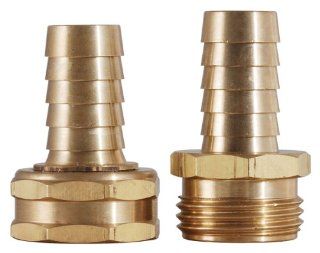 LDR 504 2720 Brass Coupling Hose End Set, 5/8 Inch by 3/4 Inch   Pipe Fittings  