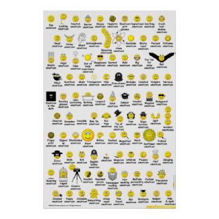 One hundred yellow emoticons print