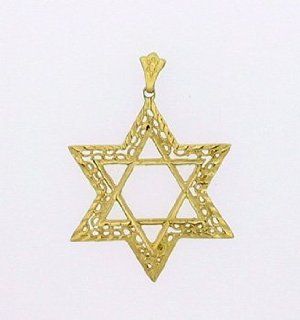 14K Gold Extra Large Star of David Pendant Necklaces Jewelry