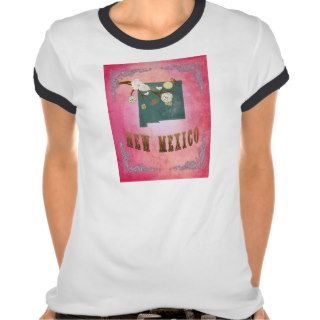 Vintage New Mexico State Map  Candy Pink T shirts