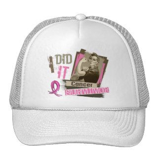 Rosie Sepia I Did It Breast Cancer.png Mesh Hats