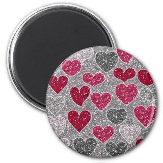 Happy Valentine's Day Glitter Love Bling Hearts Magnets