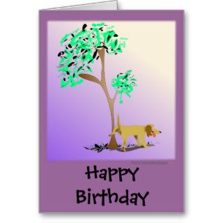 Funny Dog and Tree Edgy Birthday Card