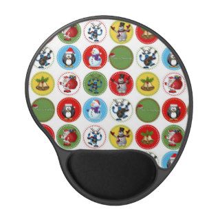 Cute funny trendy Christmas characters pattern Gel Mousepads