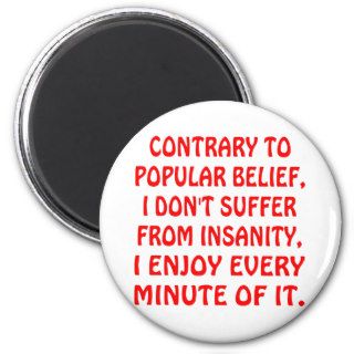 I Don't Suffer Insanity I Enjoy Every Minute Magnet