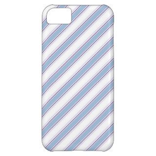 Vintage Girly Blue Purple White Stripes Pattern iPhone 5C Case