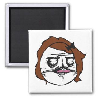Brown Female Me Gusta Comic Rage Face Meme Refrigerator Magnets