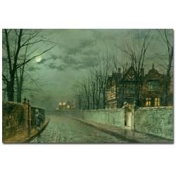 John Atkinson Grimshaw 'Old English House 1883' Landscape Canvas Art Trademark Fine Art Canvas