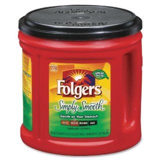 Wholesale CASE of 10   Folgers Simply Smooth Coffee Foldgers Classic Roast Coffees, 34.5oz., Simply Smooth  General Purpose Glues 