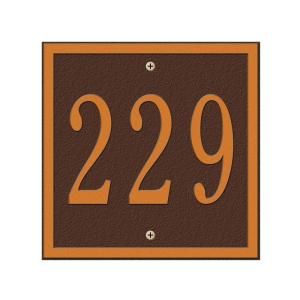 Whitehall Products Square Antique Copper Petite Wall One Line Address Plaque 2109AC