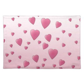 Pretty Pink Pattern of Love Hearts. Placemats