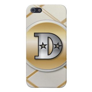 Monogrammed gold and silver effect letter D v3 iPhone 5 Case