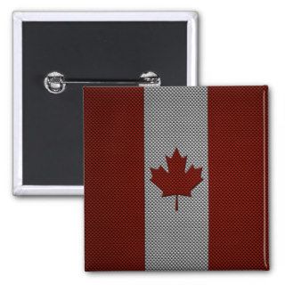 Flag of Canada with Carbon Fiber Effect Button