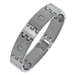 Stainless Steel Men's Screw Detail Link Bracelet Men's Bracelets