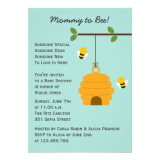 Beehive Bumble Bee Baby Shower Invites
