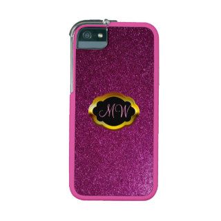 Purple Glitter Background with Initials Cover For iPhone 5