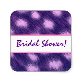 Bridal Shower Purple and Pink Cheetah Print Sticker