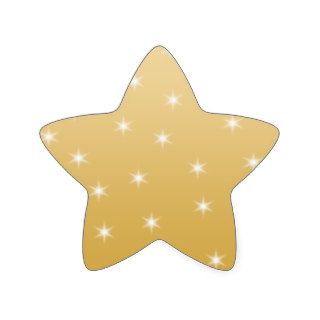 White and Gold Color Star Pattern Stickers