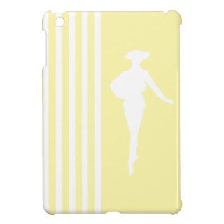 Cream Modern Stripes with Fashion Silhouette iPad Mini Cases