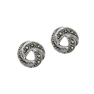 Silver Marcasite Earrings Stud Earrings Jewelry