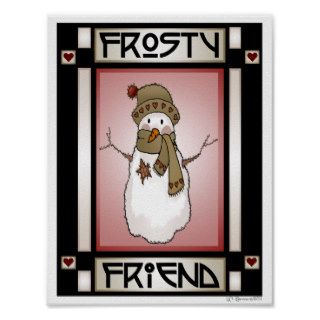 Frosty Friend Snowman #3 Print