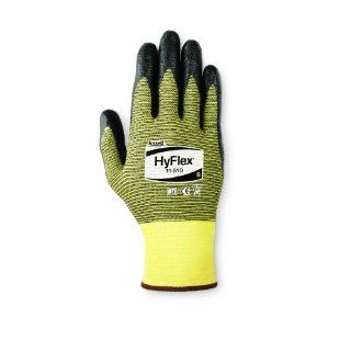Ansell HyFlex 11 510 Kevlar Glove, Black Foam Nitrile Coating, Knit Wrist Cuff, XX Large, Size 11 (Pack of 12) Work Gloves