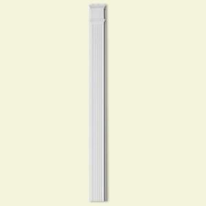 Fypon 8 in. x 90 in. Polyurethane Fluted Pilaster with 13 in. Adjustable Plinth Block PIL8X90