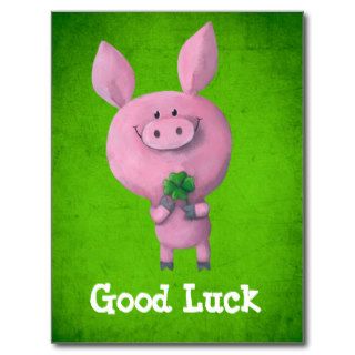 Good Luck Pig Post Card