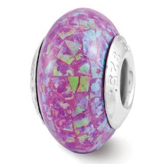 Reflection Beads Sterling Silver Reflections Purple Synthetic Opal Mosaic Bead Jewelry