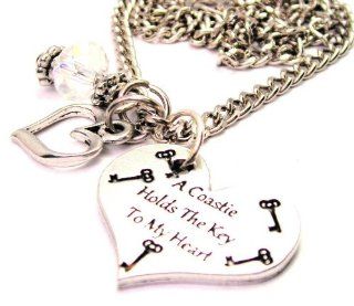 A Coastie Holds the Key to My Heart 18" Fashion Necklace Chain Necklaces Jewelry