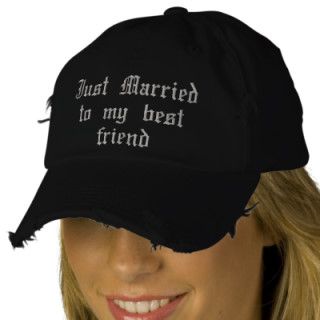 Just Married to my best friend gothic wedding hat Baseball Cap