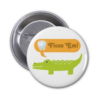 Cute Alligator Floss Dental Hygiene Pins