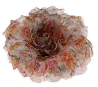 Karin's Garden   Silk Chiffon Rose Pin clip, Click to See Other Colors (White) Clothing