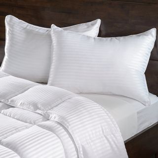 Luxurious Down Alternative Striped Pillows (Set of 2) Down Alternative Pillows