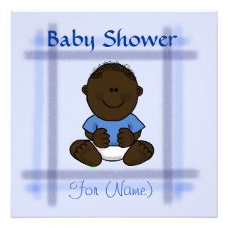 African American Baby Boy Shower Invitation